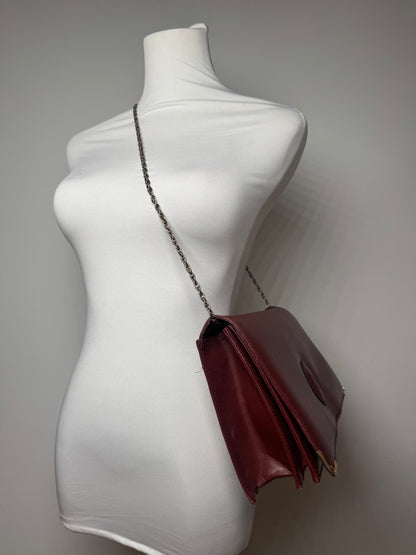 Vintage Cartier Leather Bag Burgundy
