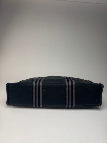 Vintage Hermes Canvas Tote Bag black Grey