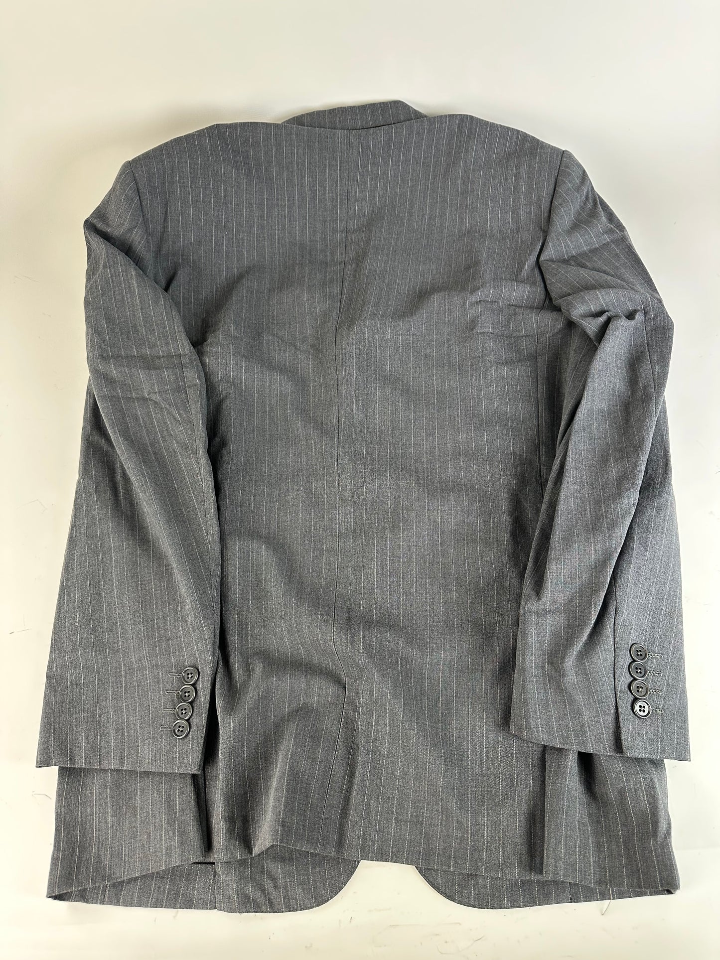 Vintage Mens Givenchy Pinstripe Wool Suit Grey M