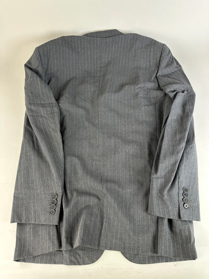 Vintage Mens Givenchy Pinstripe Wool Suit Grey M