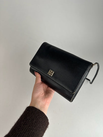 Sac vintage en cuir Givenchy 4G noir