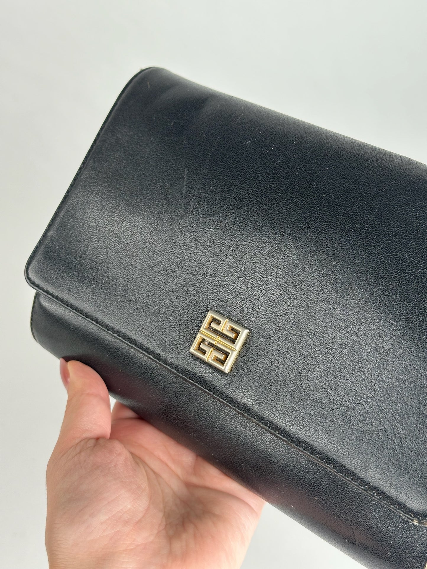 Sac vintage en cuir Givenchy 4G noir