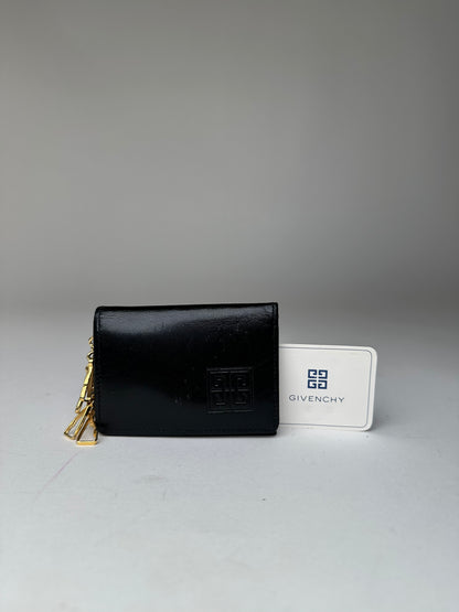 Vintage Givenchy 4G Logo Leather Key Holder Black