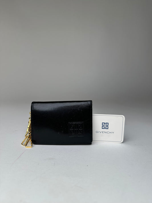 Vintage Givenchy 4G Logo Leather Key Holder Black
