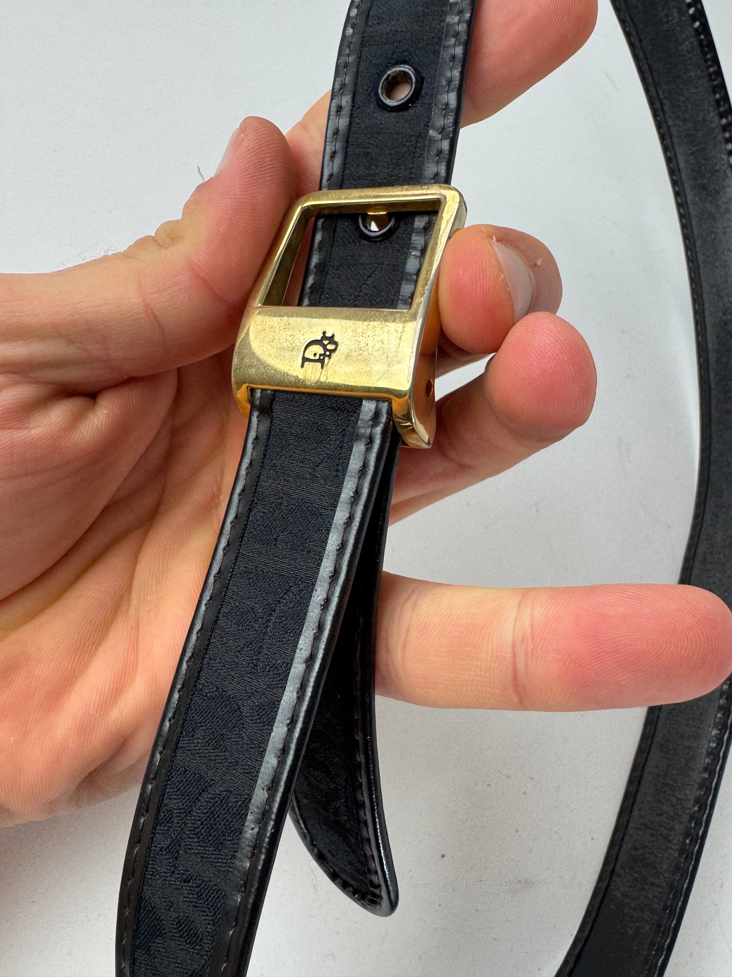 Vintage Dior Monogram Belt Black 