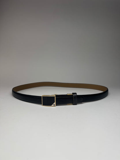 Vintage Dior Leather Belt black snake emblossed