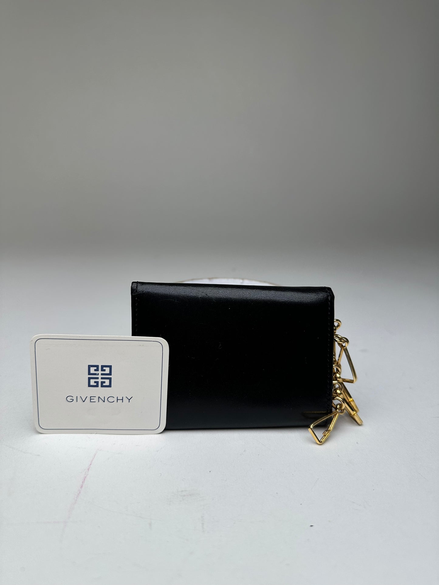 Vintage Givenchy 4G Logo Leather Key Holder Black