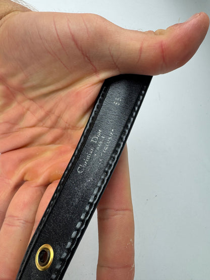 Vintage Dior Monogram Belt Black 