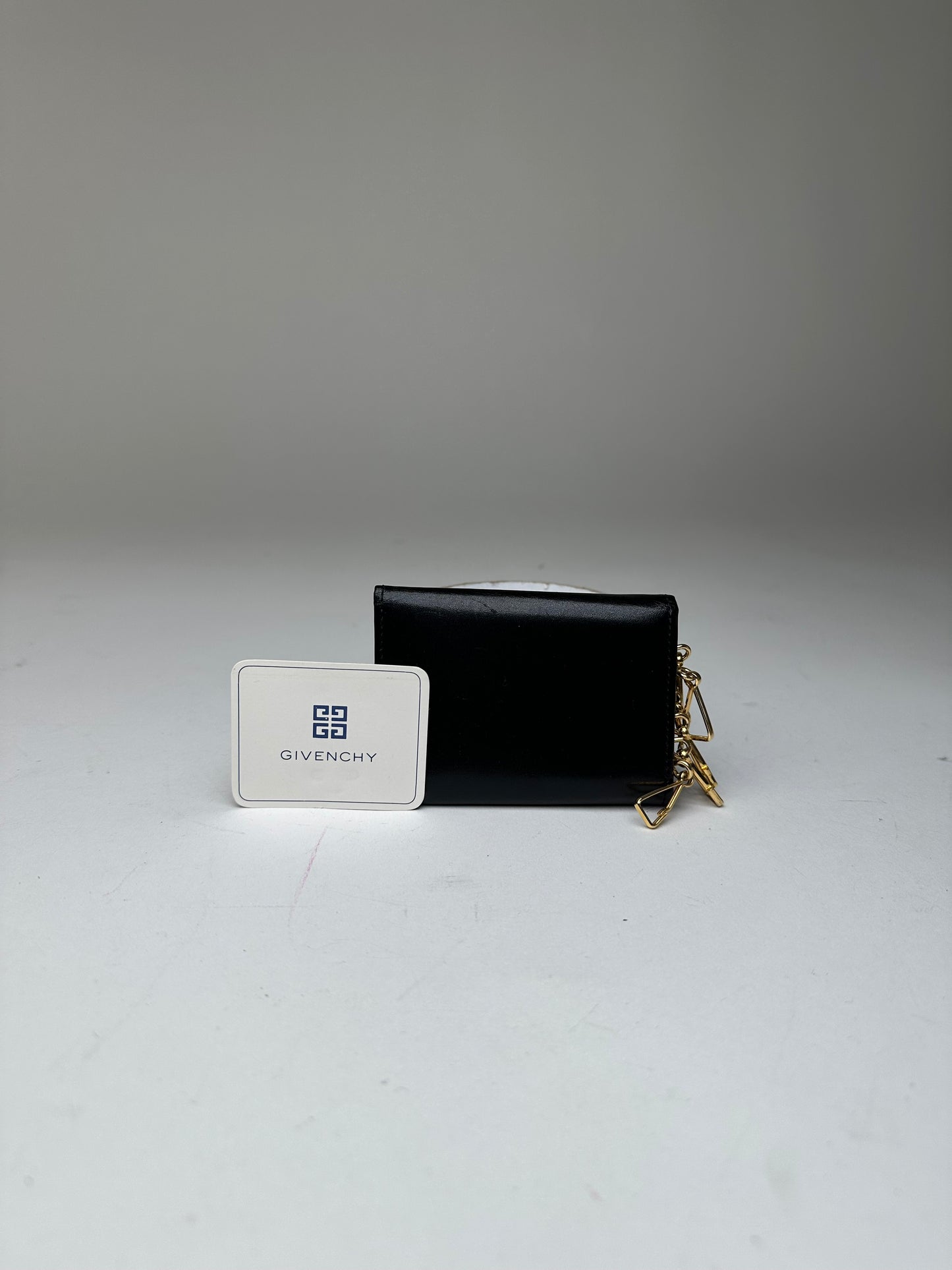 Vintage Givenchy 4G Logo Leather Key Holder Black
