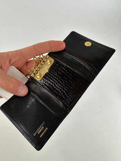 Vintage Givenchy 4G Logo Leather Key Holder Black