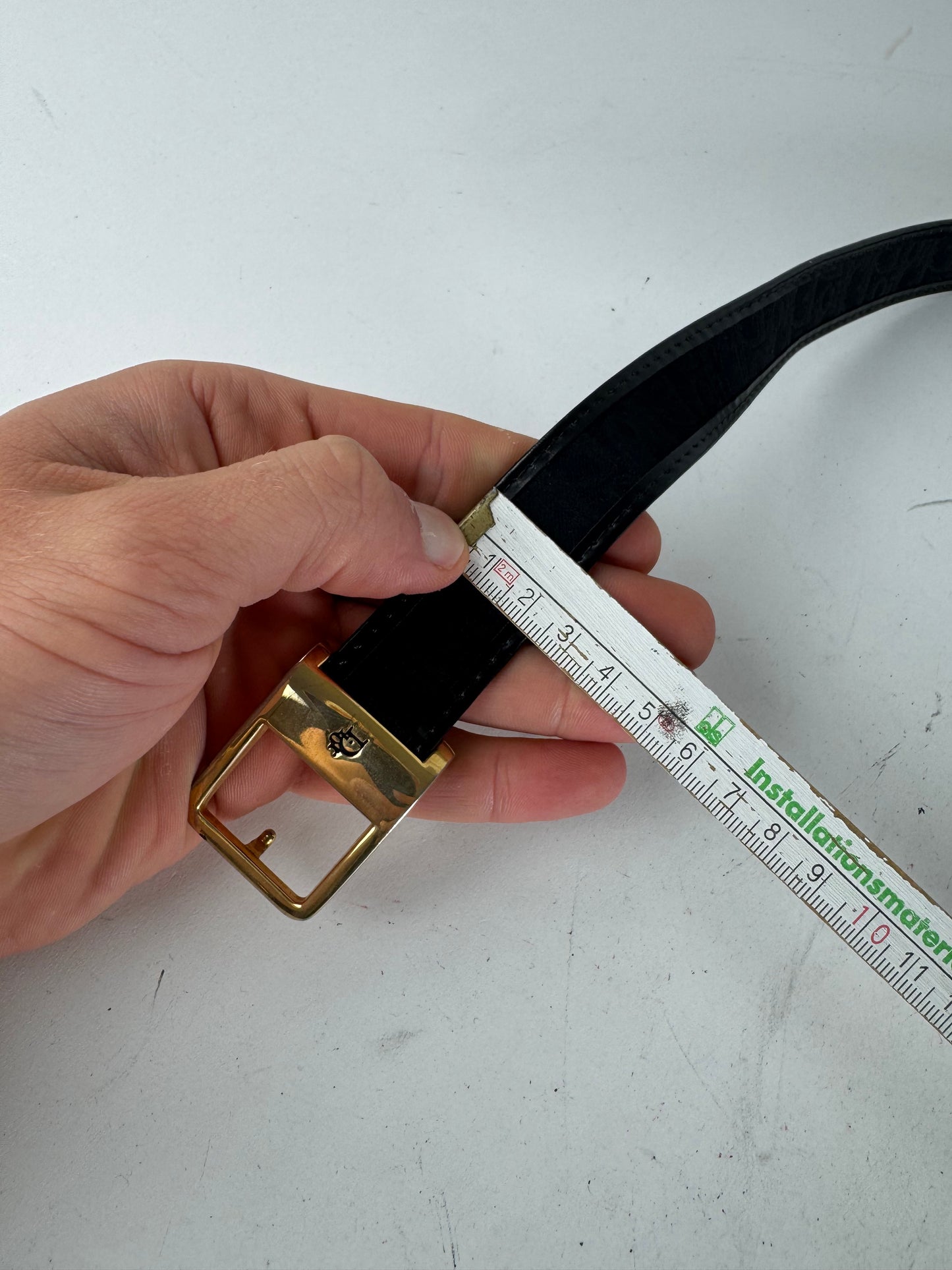 Vintage Dior Monogram Belt Black 