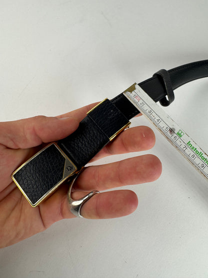 Vintage Dior Leather Belt black snake emblossed