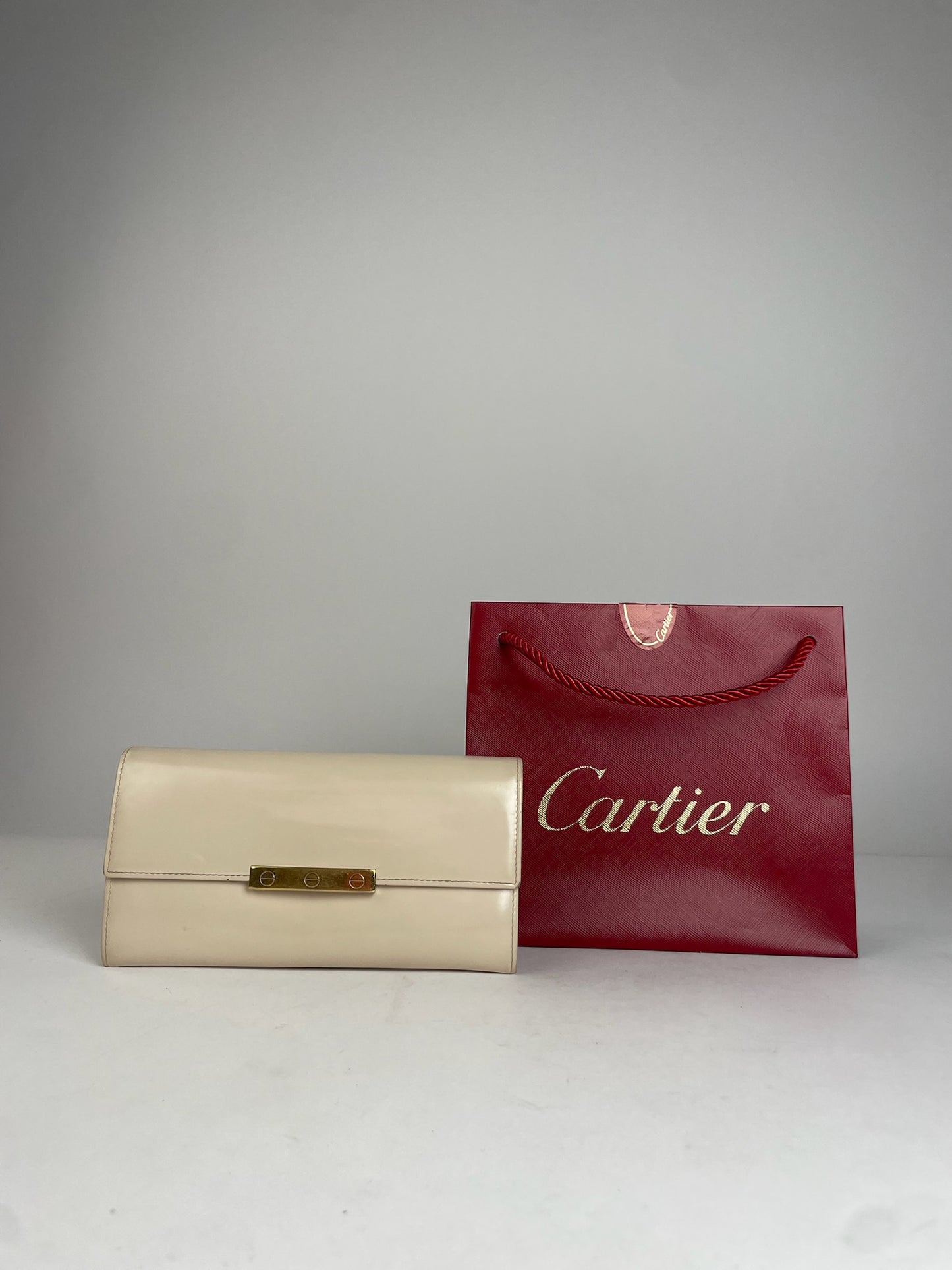 Vintage Cartier Leather Wallet White