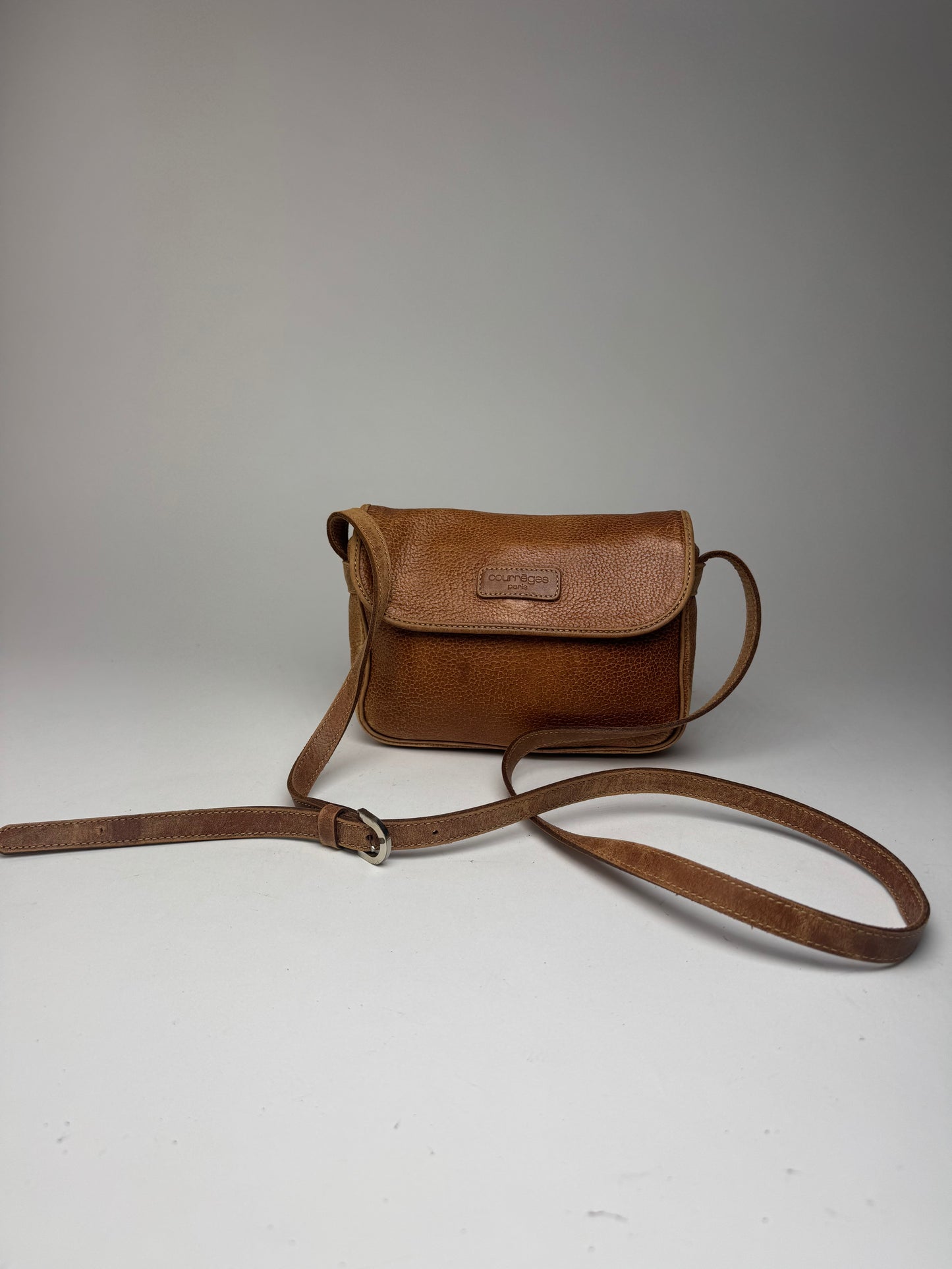 Sac Courreges vintage en cuir marron