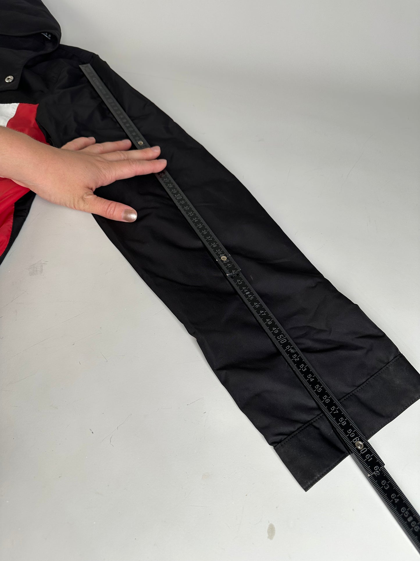 Vintage Burberry Men's Logo Press Stud Jacket Black White Red L