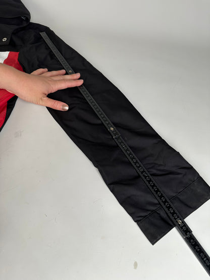 Vintage Burberry Men's Logo Press Stud Jacket Black White Red L