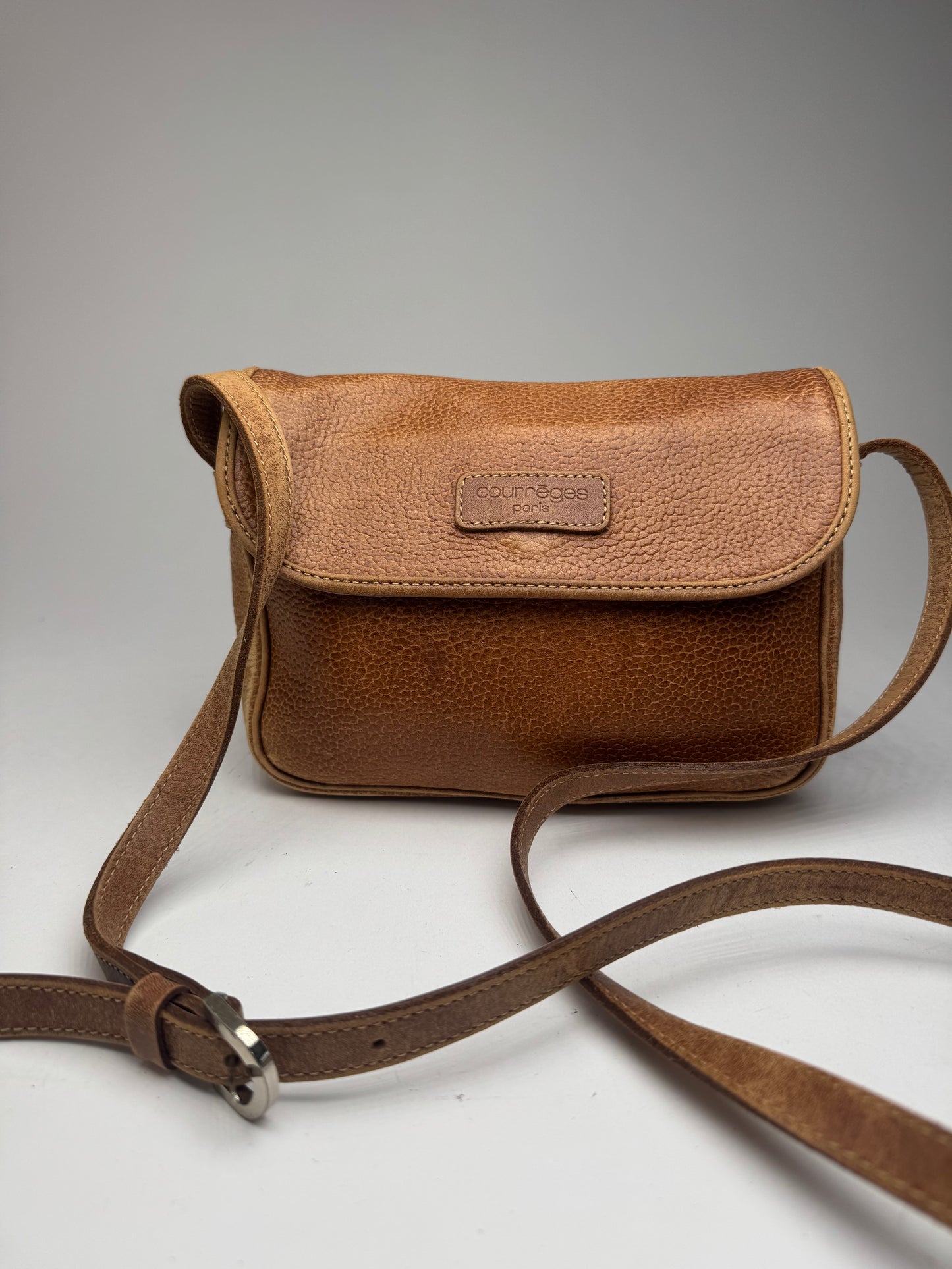 Sac Courreges vintage en cuir marron