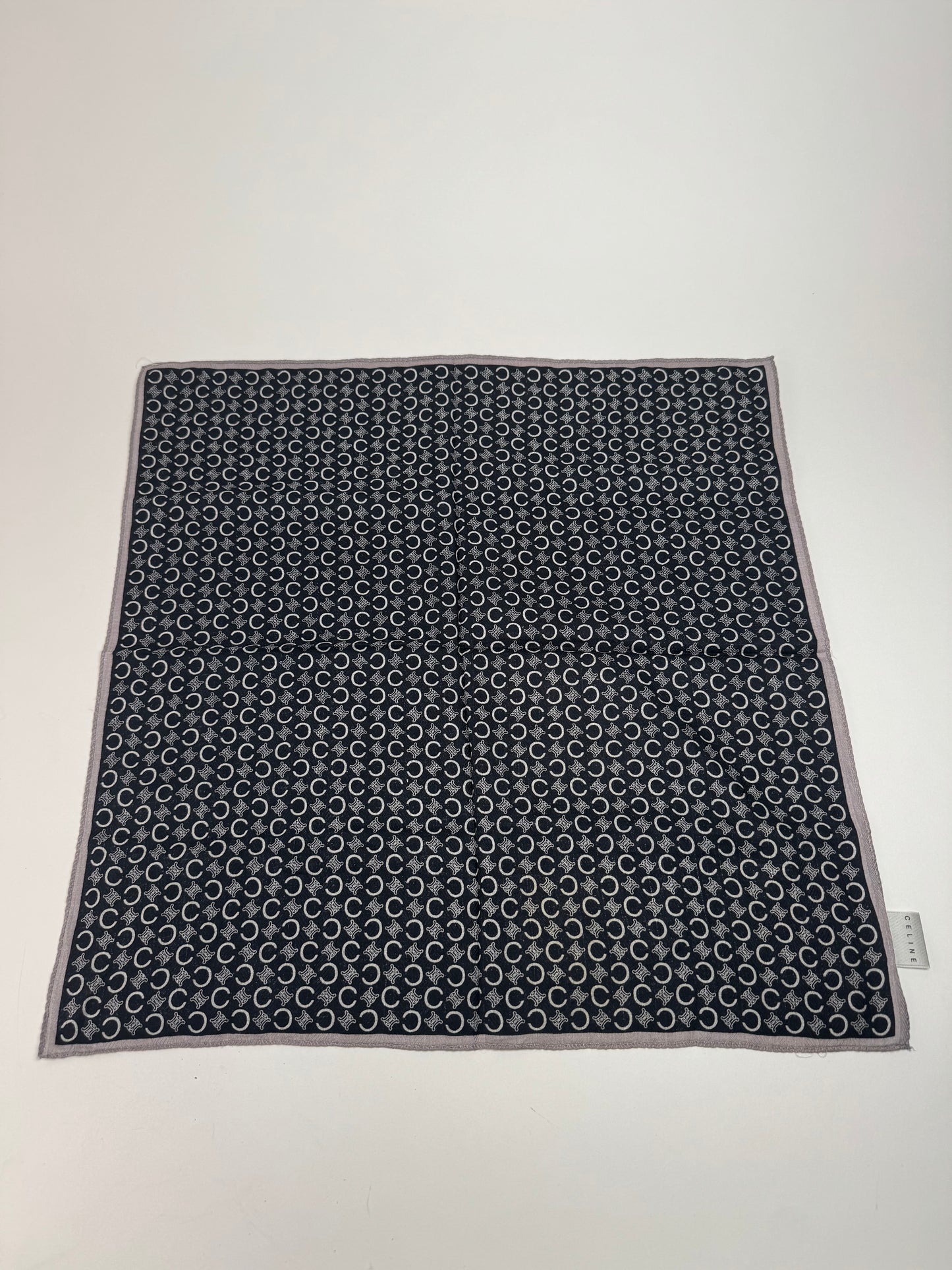 Vintage Celine Macadam Monogram Scarf Black white