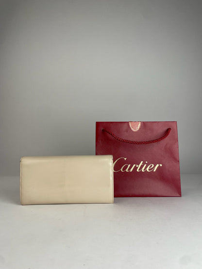 Vintage Cartier Leather Wallet White