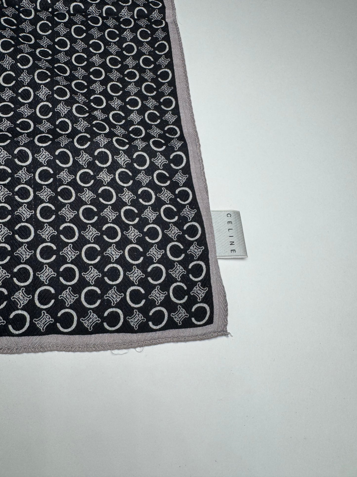 Vintage Celine Macadam Monogram Scarf Black white