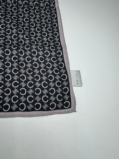 Vintage Celine Macadam Monogram Scarf Black white