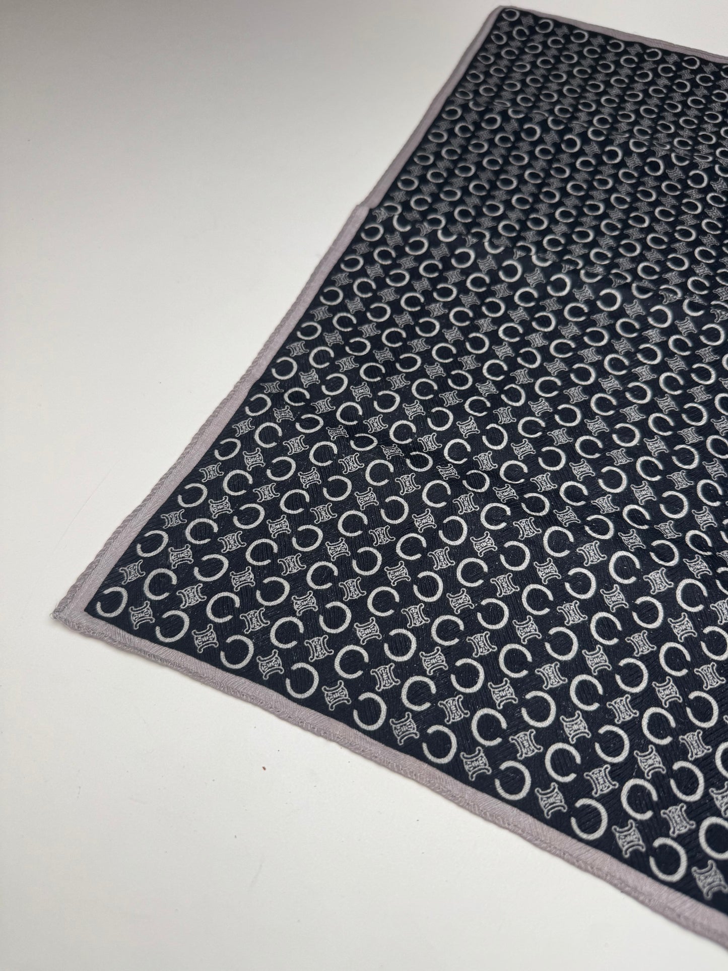 Vintage Celine Macadam Monogram Scarf Black white