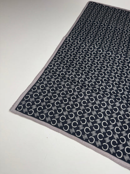 Vintage Celine Macadam Monogram Scarf Black white