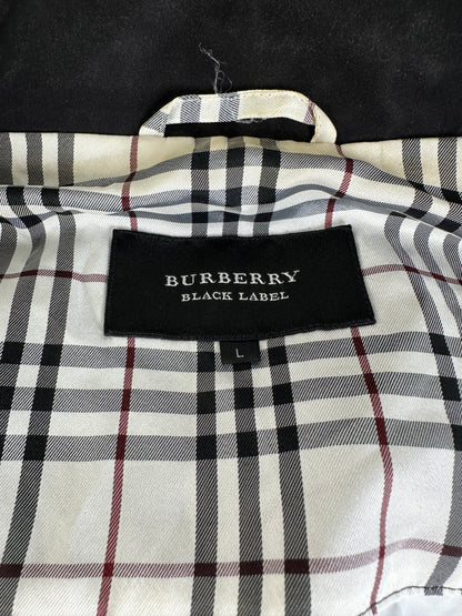 Vintage Burberry Men's Logo Press Stud Jacket Black White Red L