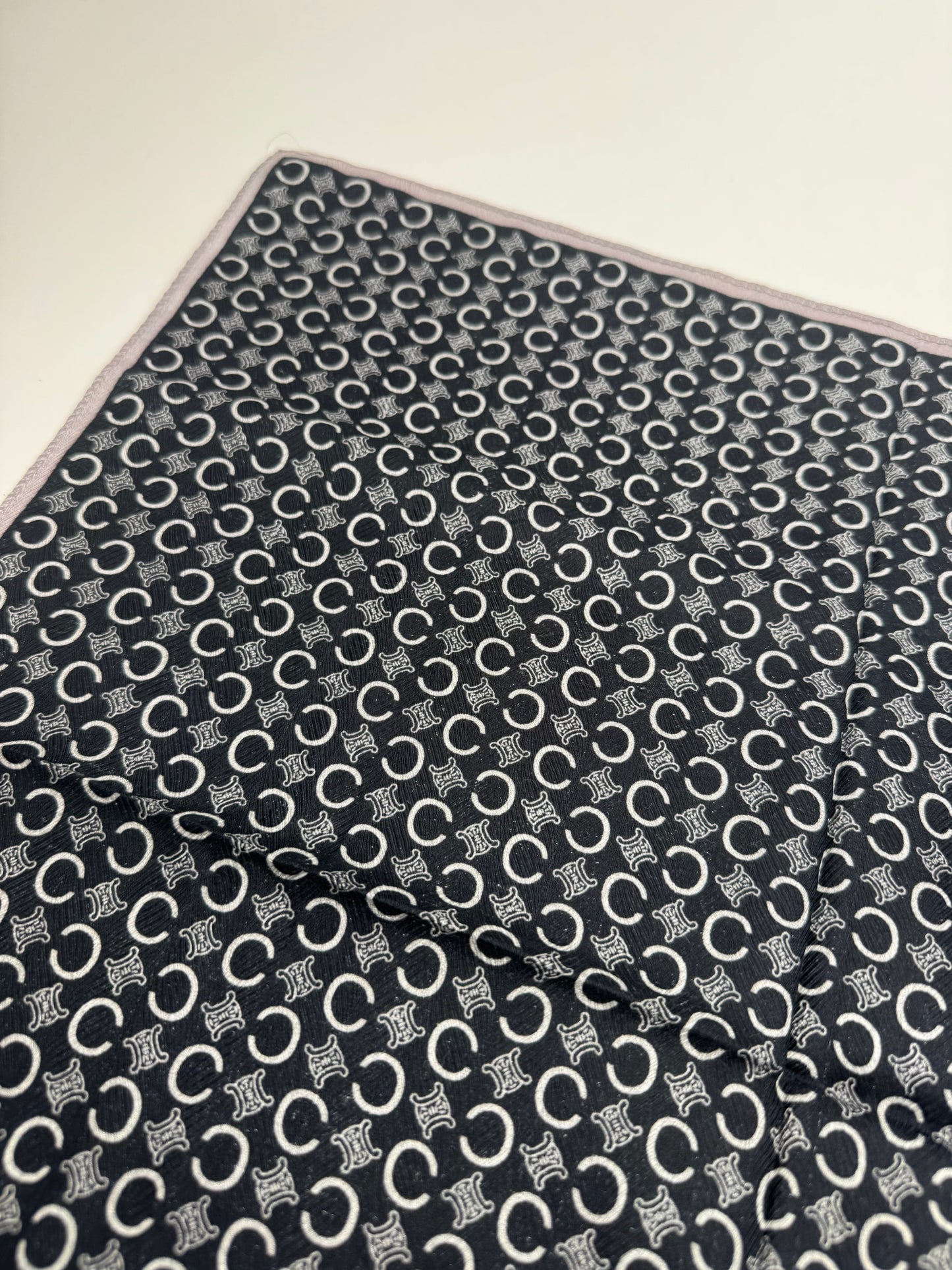 Vintage Celine Macadam Monogram Scarf Black white