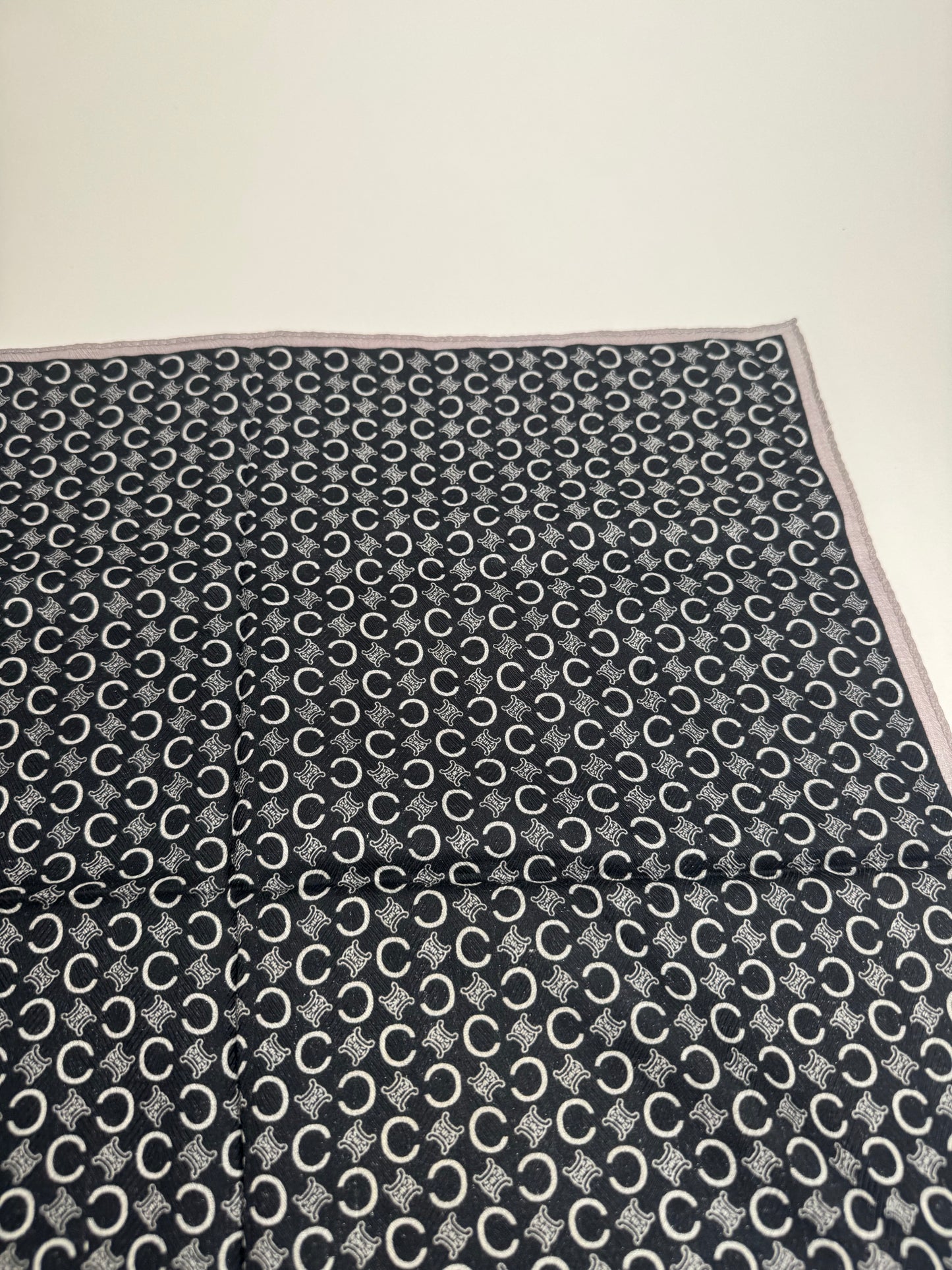 Vintage Celine Macadam Monogram Scarf Black white