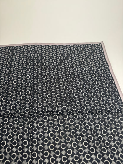 Vintage Celine Macadam Monogram Scarf Black white