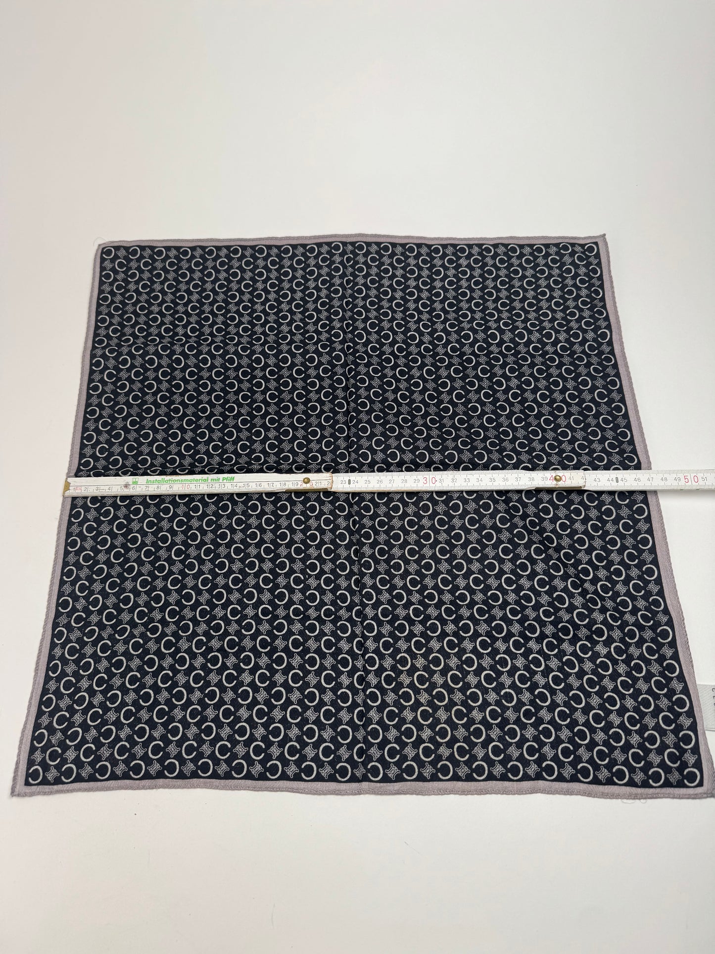 Vintage Celine Macadam Monogram Scarf Black white