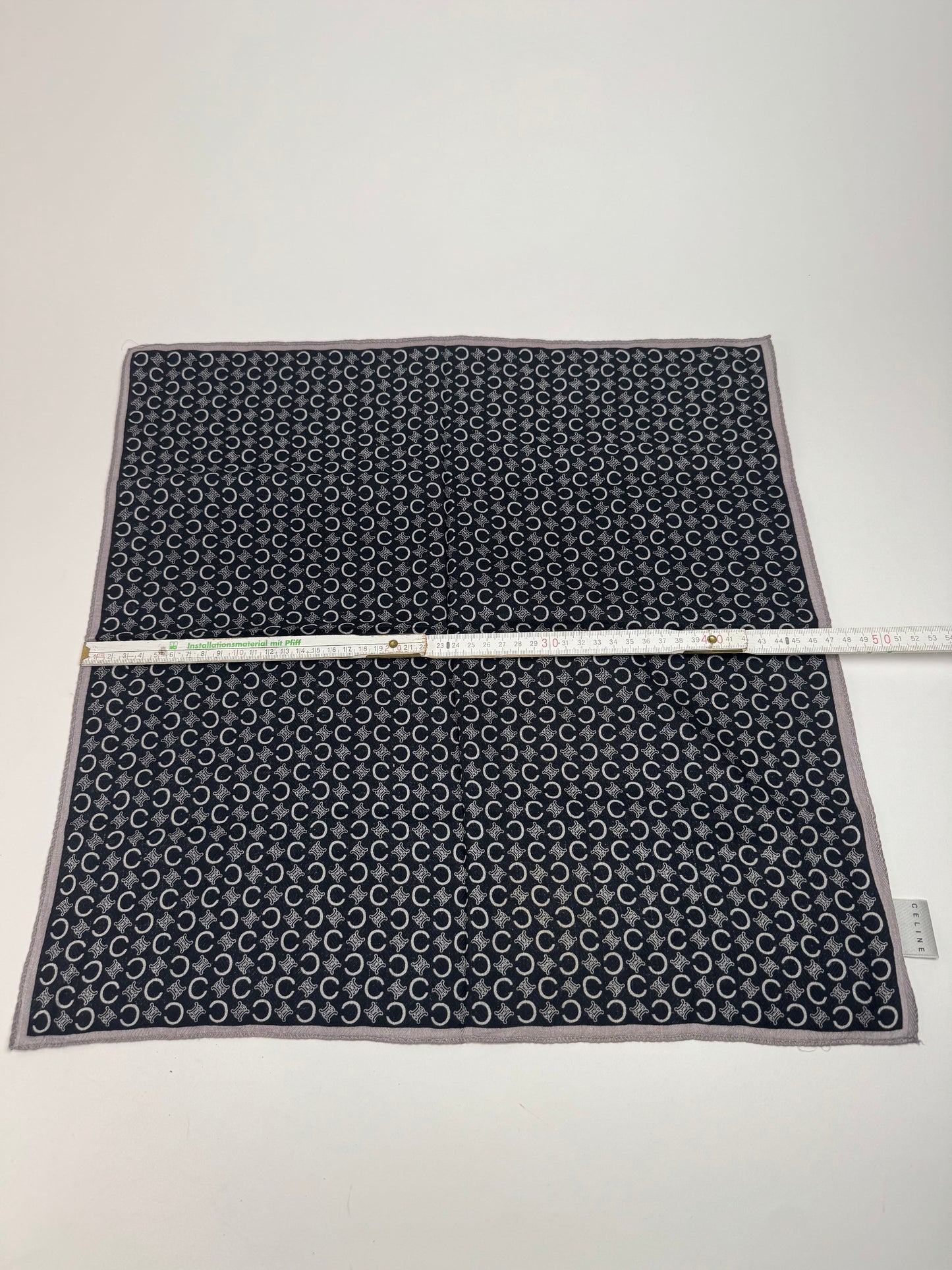 Vintage Celine Macadam Monogram Scarf Black white