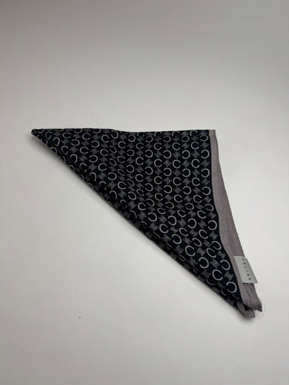 Vintage Celine Macadam Monogram Scarf Black white