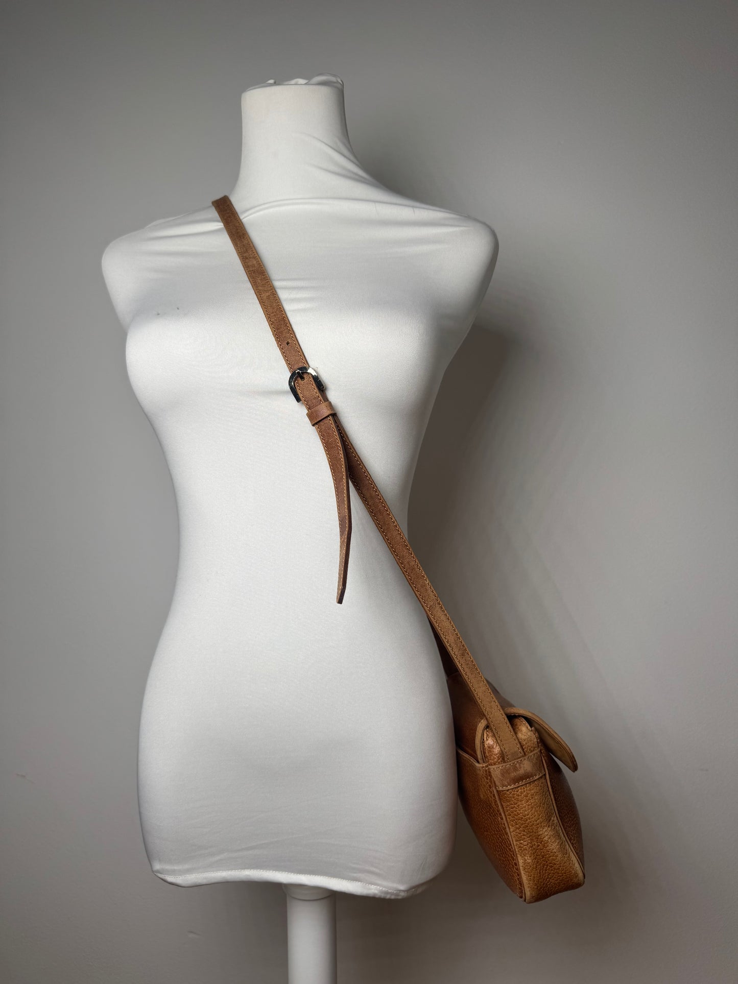 Sac Courreges vintage en cuir marron