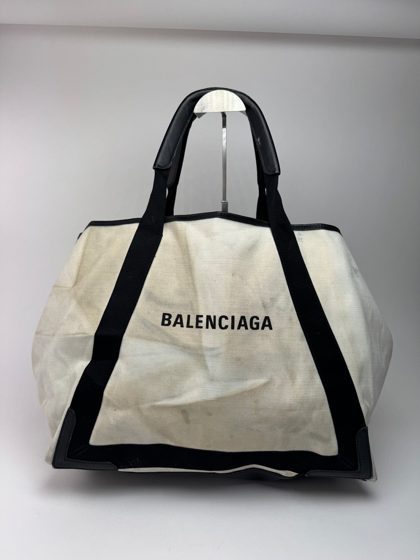 Vintage Balenciaga Logo Shopper black white