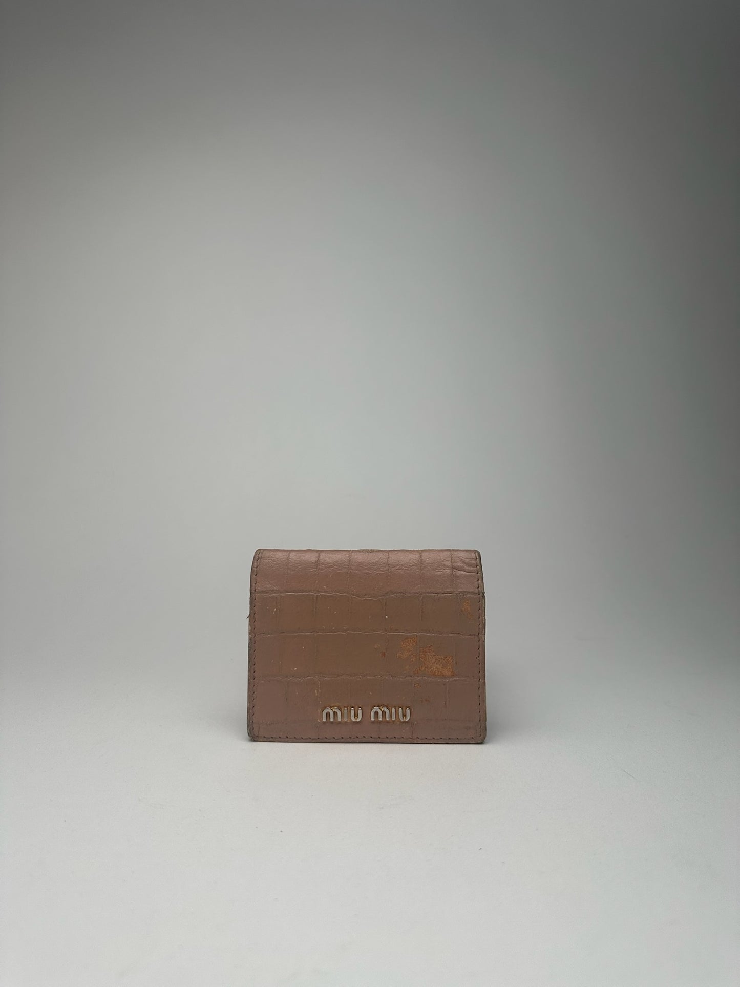 Vintage Miu Miu Leather Card Holder beige pink