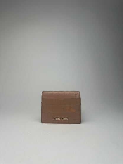 Vintage Miu Miu Leather Card Holder beige pink