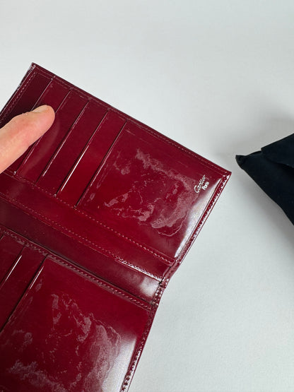 Vintage Cartier Panthere Patent Leather Wallet Burgundy