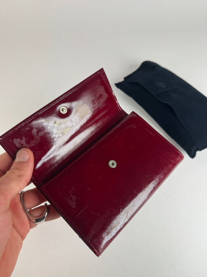 Vintage Cartier Panthere Patent Leather Wallet Burgundy