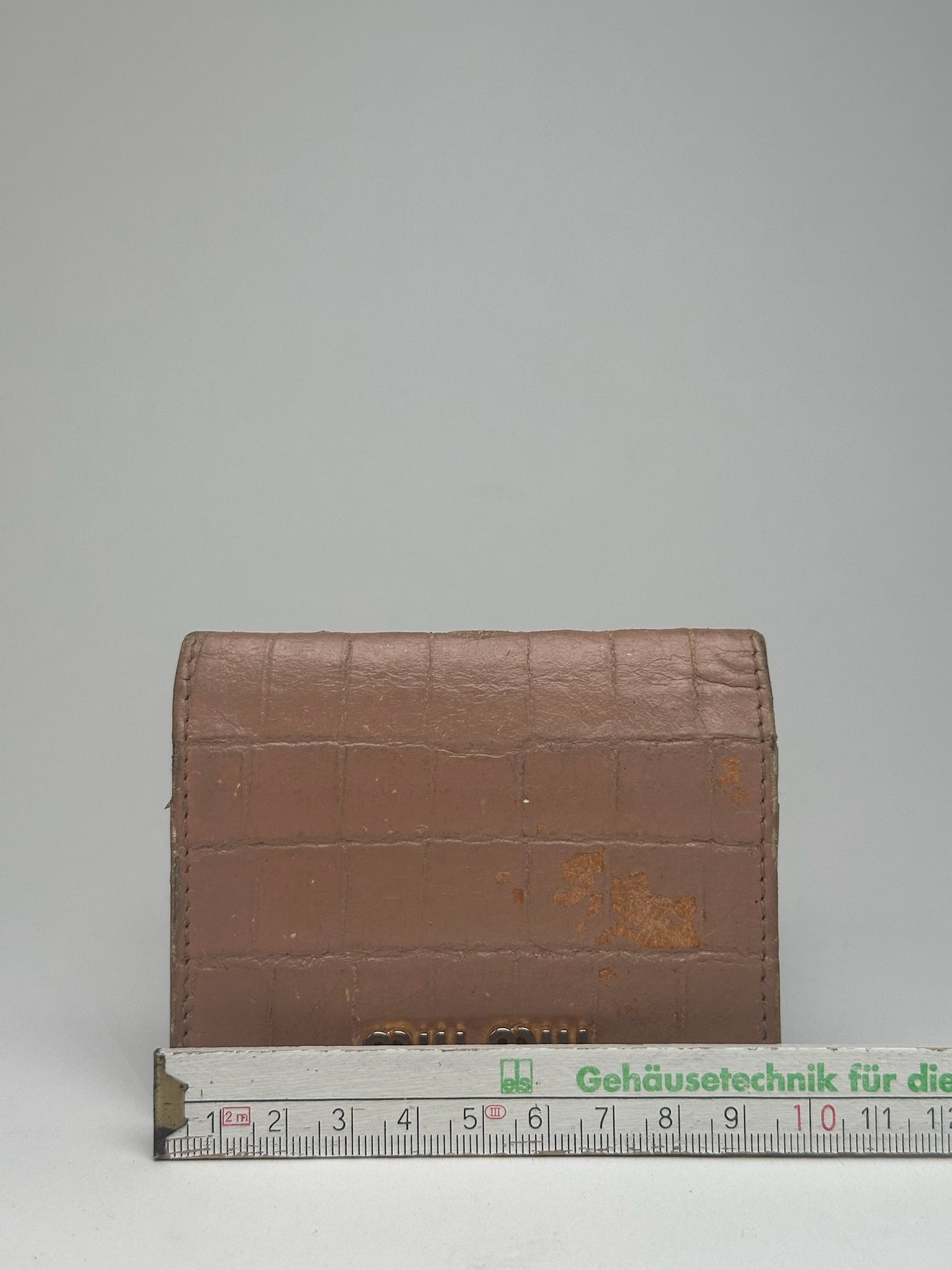 Vintage Miu Miu Leather Card Holder beige pink