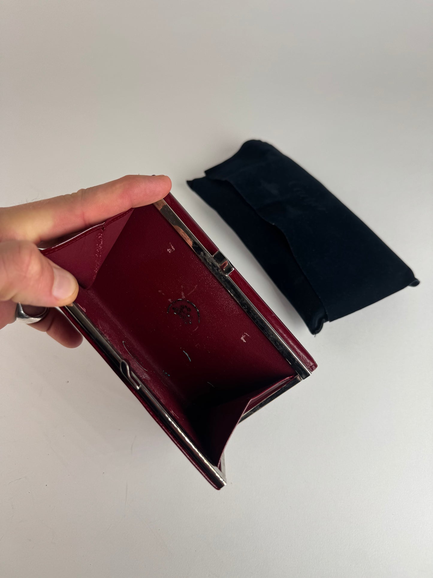 Vintage Cartier Panthere Patent Leather Wallet Burgundy