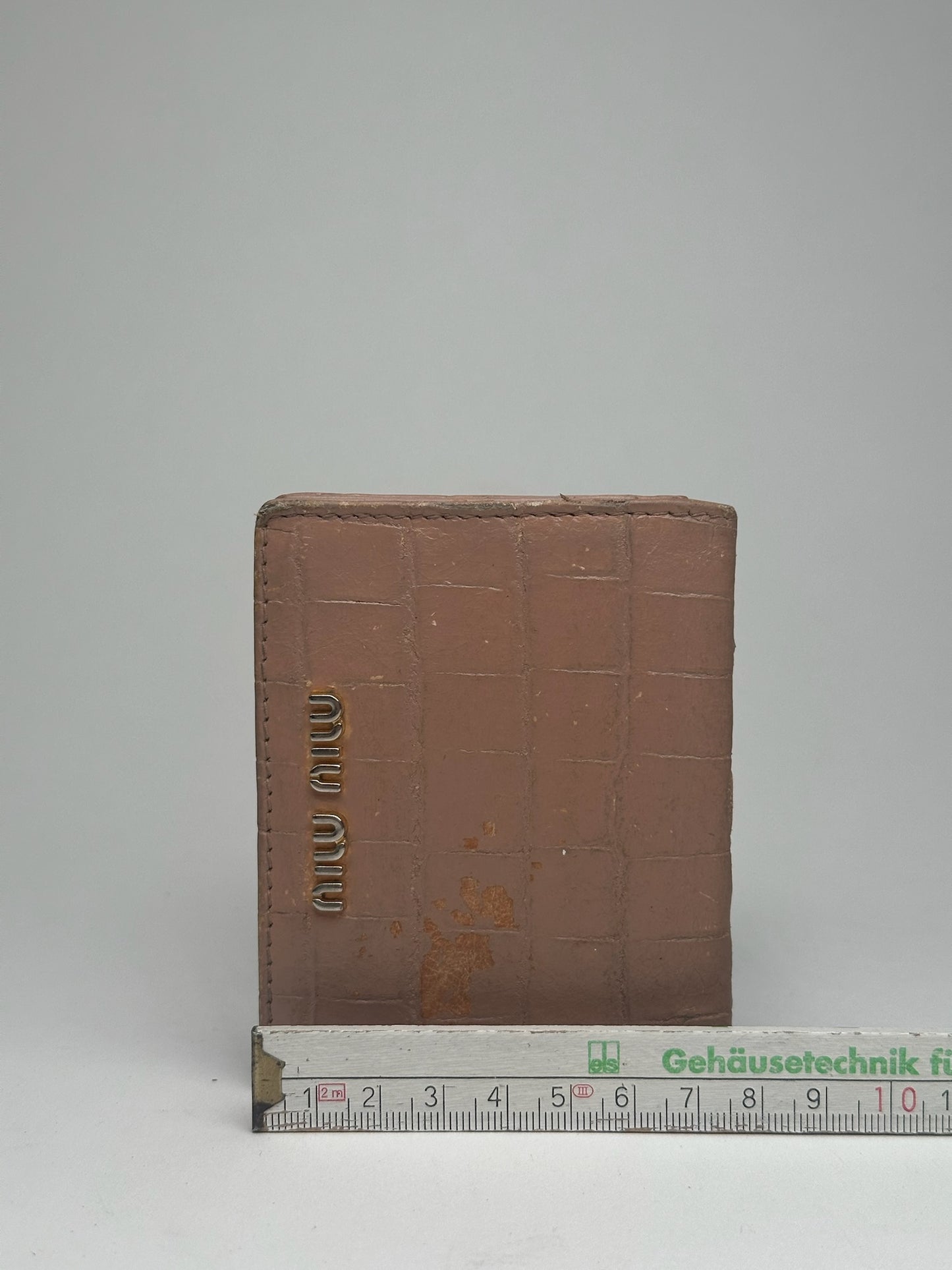 Vintage Miu Miu Leather Card Holder beige pink