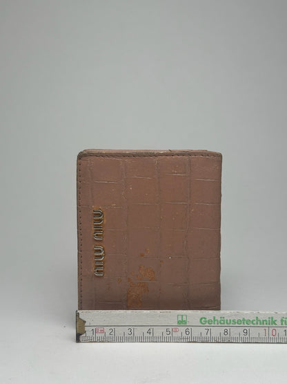 Vintage Miu Miu Leather Card Holder beige pink