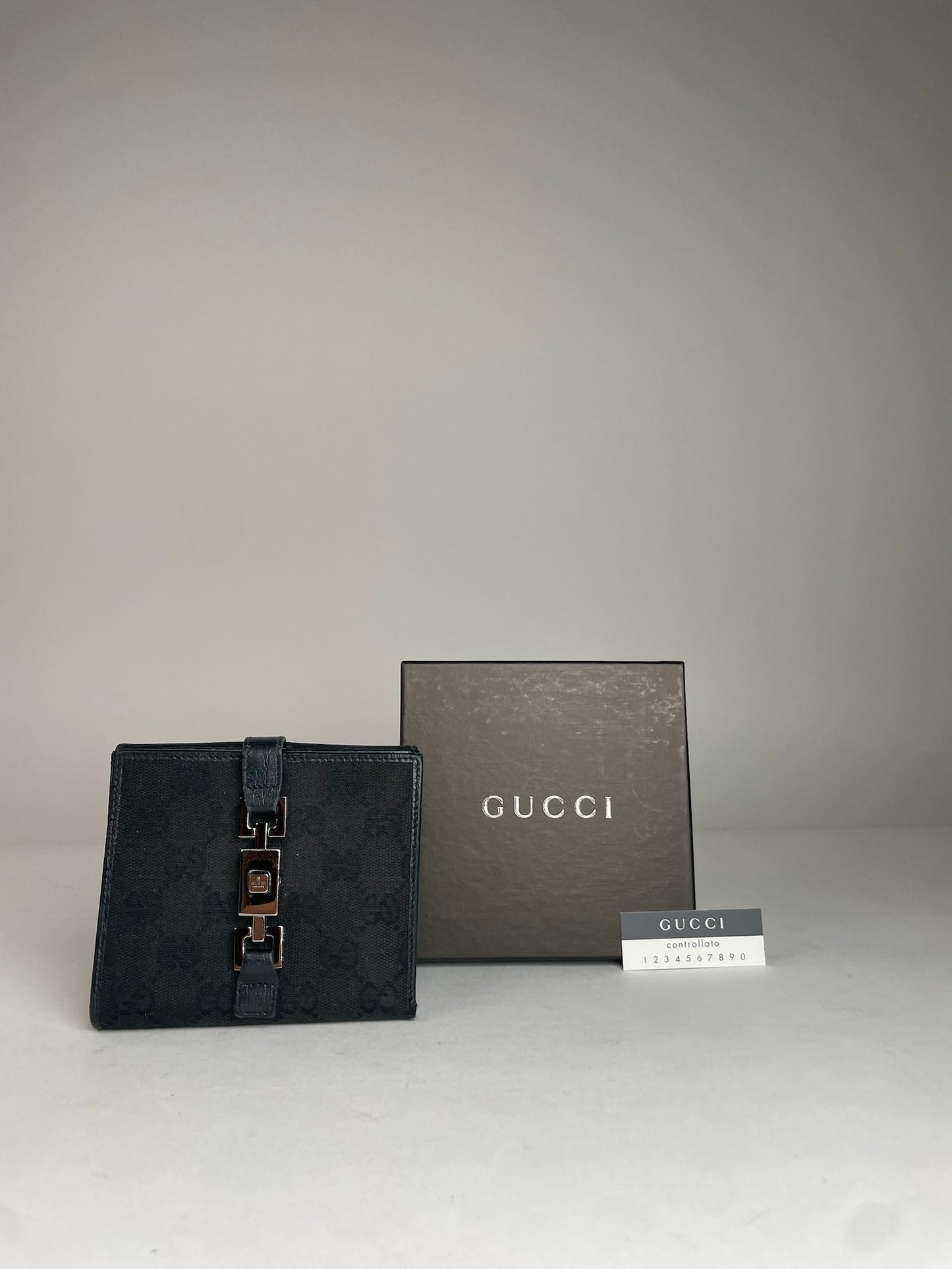 Vintage Gucci Jackie Monogram Wallet Black