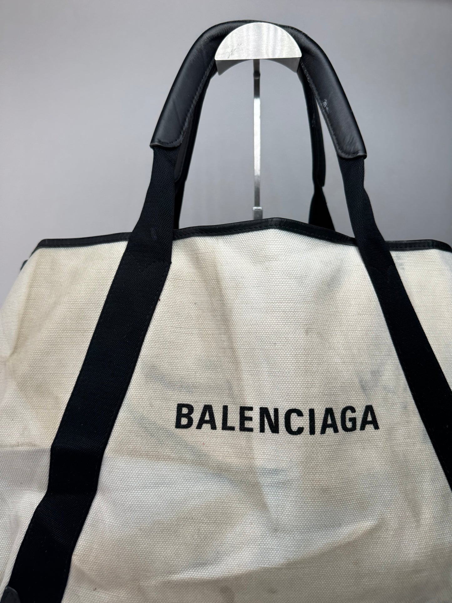 Vintage Balenciaga Logo Shopper black white