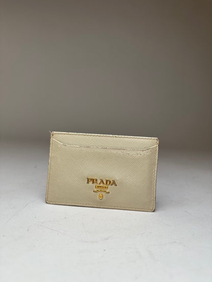 Vintage Prada Leather Card Holder White