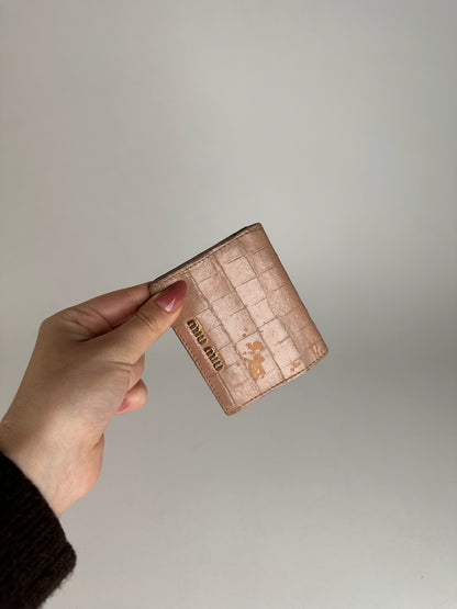 Vintage Miu Miu Leather Card Holder beige pink