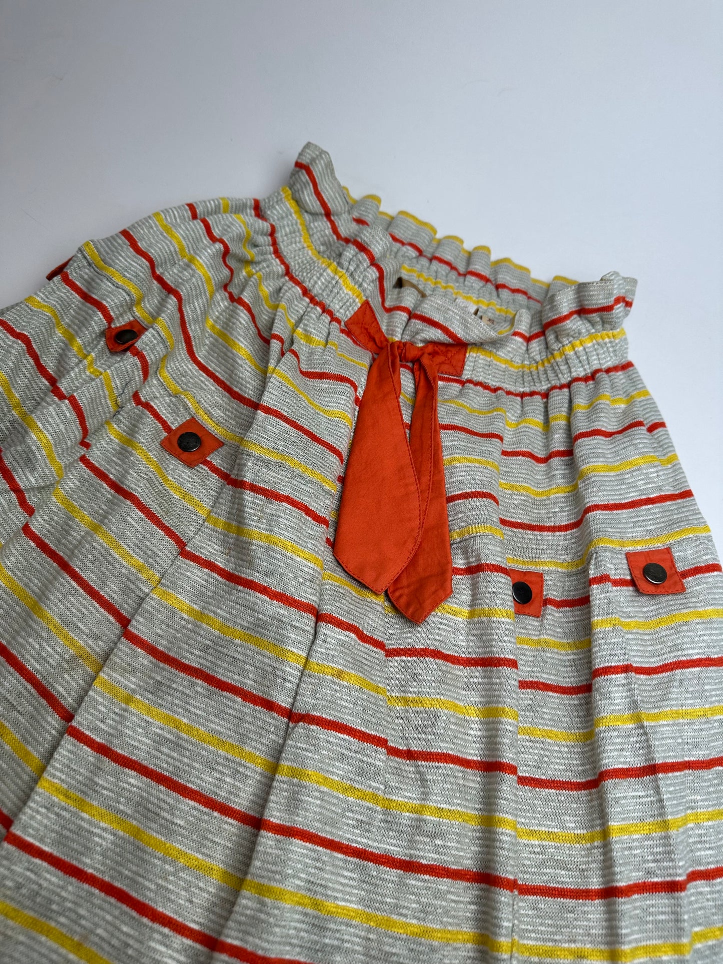 Vintage Dior Sport Striped Knit Midi Skirt Grey