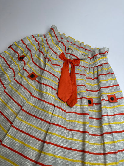 Vintage Dior Sport Striped Knit Midi Skirt Grey